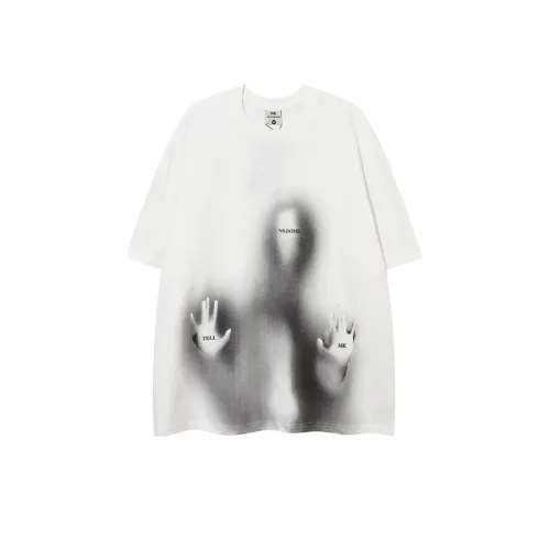 Mourning Blur Figure Print Short Sleeve Loose T-Shirt