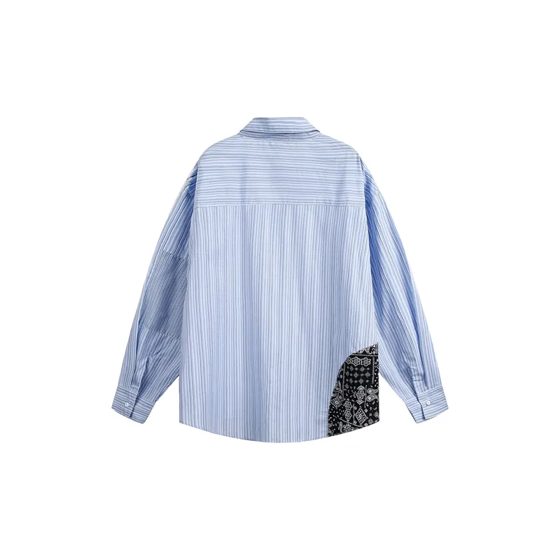Casual Striped Long Sleeve 100% Cotton Shirt-1