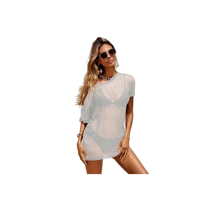 Fashionable Plain Polyester T Shirt Women-2