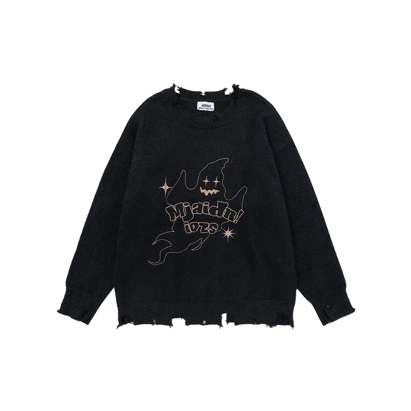Retro Ripped Sweater-0