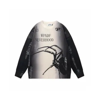 Casual Ripped Spider Sweater