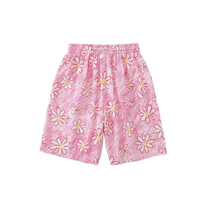Basics Ditsy Flora Polyester Casual Shorts-1
