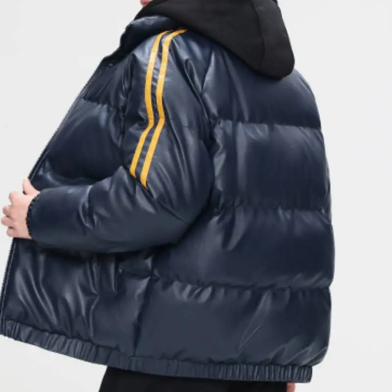 Casual Loose PU Quilted Jacket-7