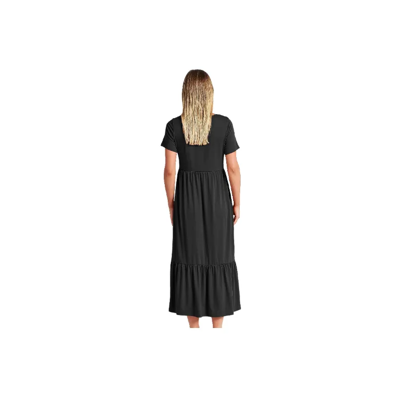 Casual Plain Cotton Dress Women-3