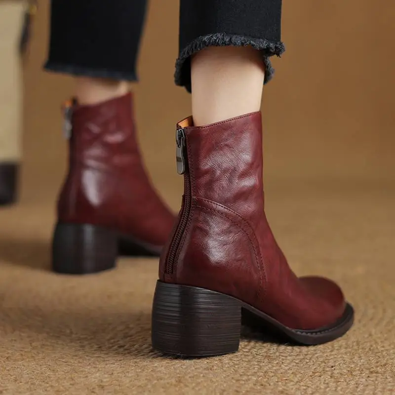 Funky Zipper Ankle Boots-2