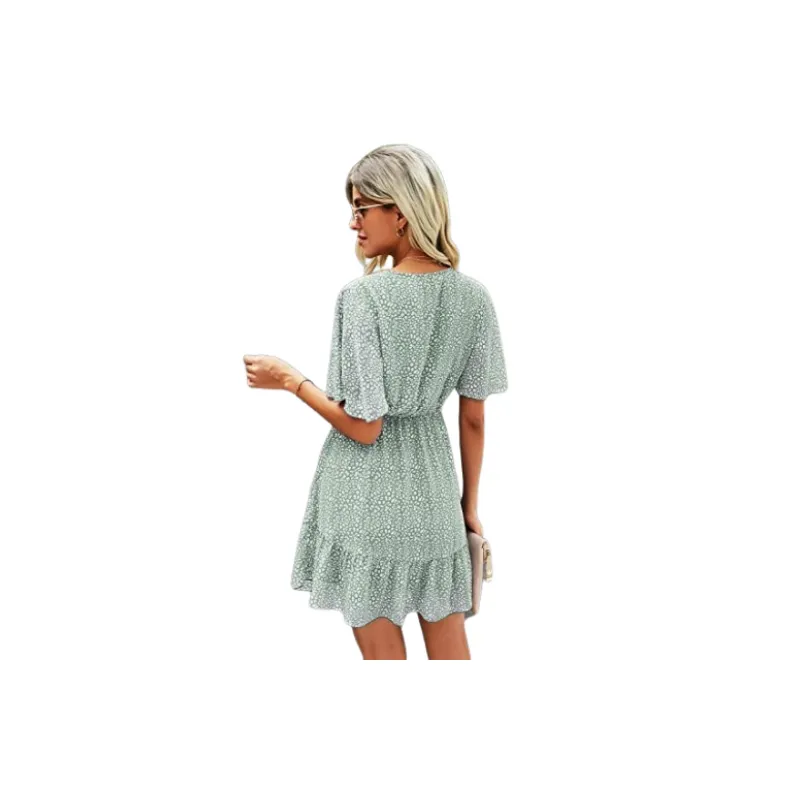 Casual Floral Polyester Dress Women-9