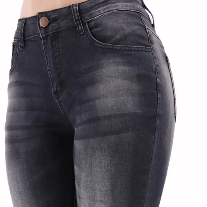 Fashionable Plain Jeans Women-10