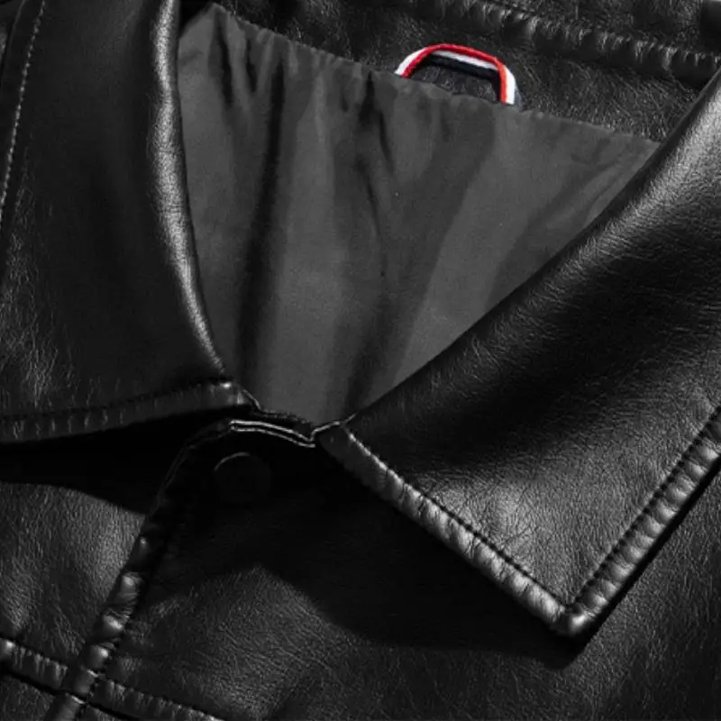 Fashionable Casual Artificial Leather Jacket-3