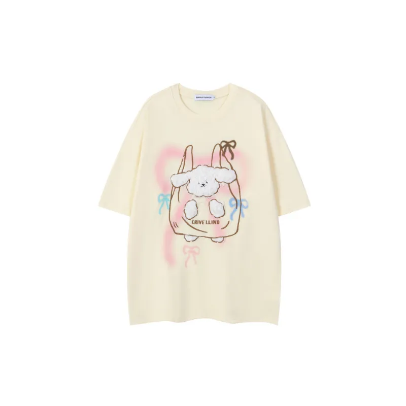 Retro Cute Cotton T Shirt Unisex-4