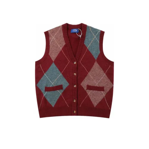 Loose Design Contrast Color Jacquard Vest