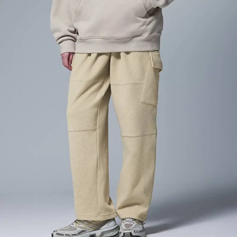 Loose Straight Leg Polyester Casual Pants-8