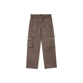 Solid Color Overalls High Street Niche Hiphop Wide Leg Straight Casual Trousers