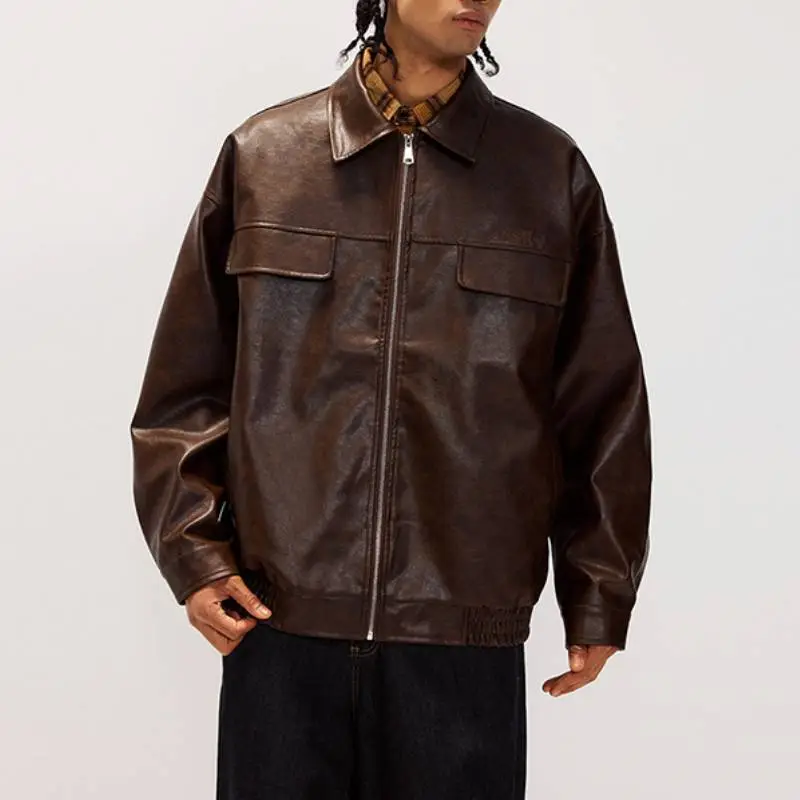 Retro Fashion Leather Jacket-4
