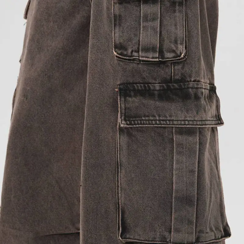 Funky Loose Denim Cargo Pants-5