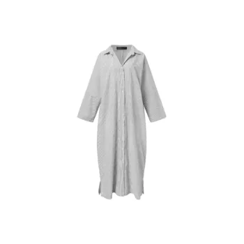 Striped Loose Polyester Dress Women