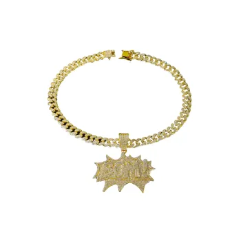 Hip Hop Bold Diamond Letter Necklace
