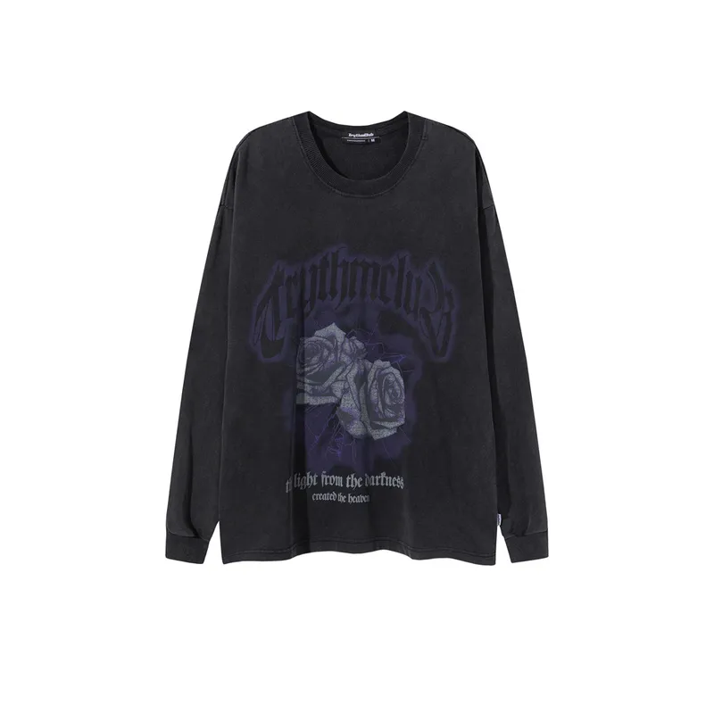 High Street Floral Printed Loose Crewneck Sweatshirt-2