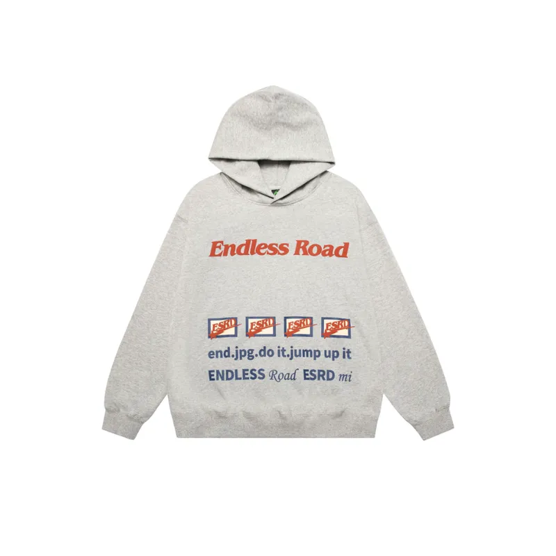 Maillard Front and Back Printed Hooded Fleece Sweater-0