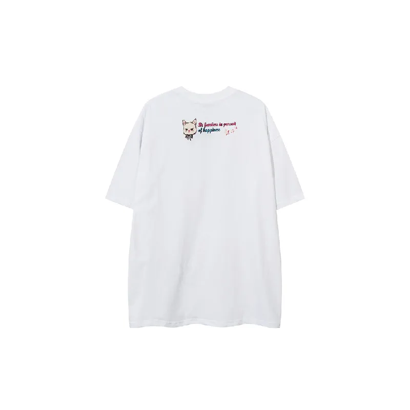 Retro Loose Cotton Blended Fabric T Shirt Unisex-5
