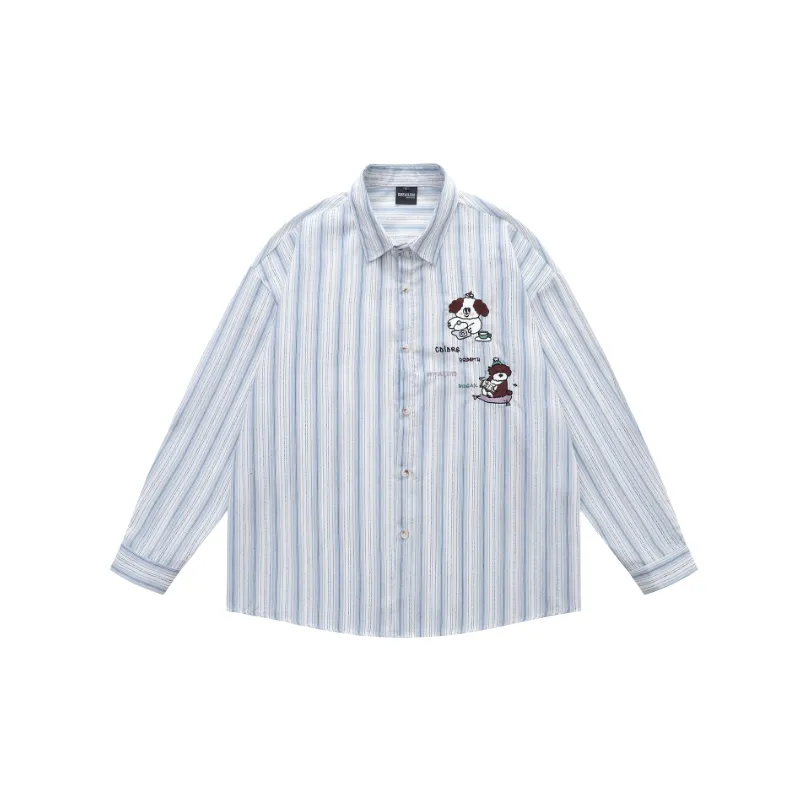 Retro Cute Cotton Blended Fabric Shirt Unisex-0