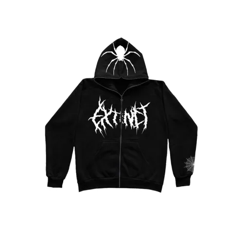 Zipper Loose Cotton Spider Sweatshirt