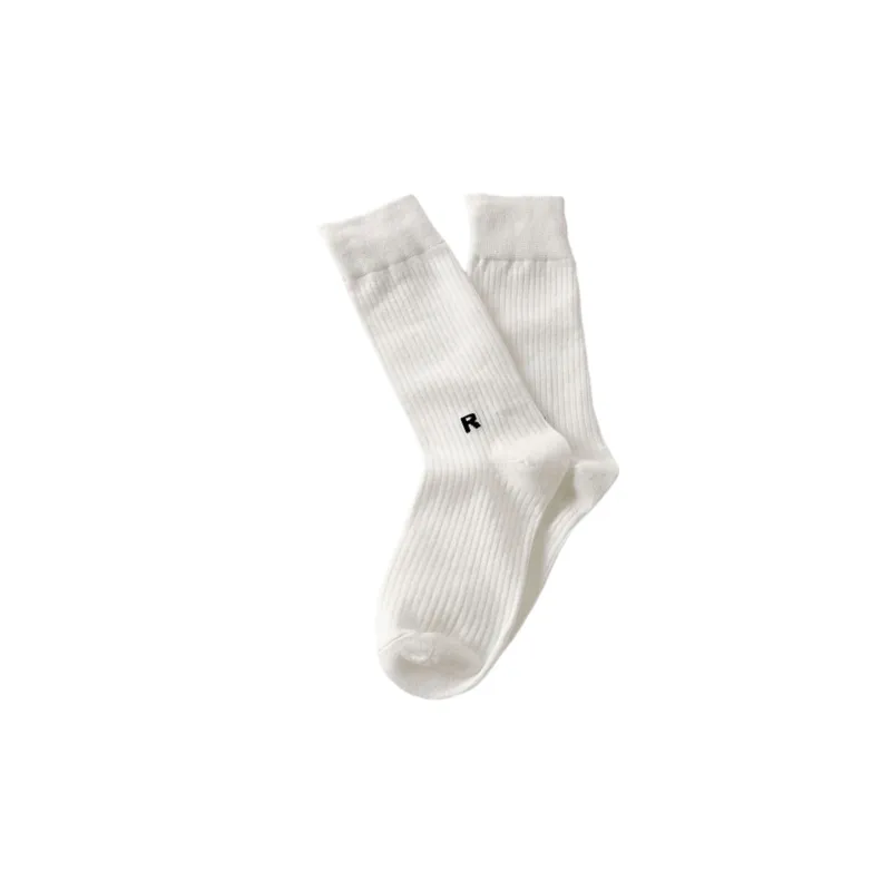Basics Simple Cotton Mid Calf Sock-7
