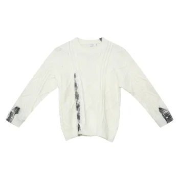 New Arrival Fake Two Piece Round Neck Zippered Casual Designed Sweater