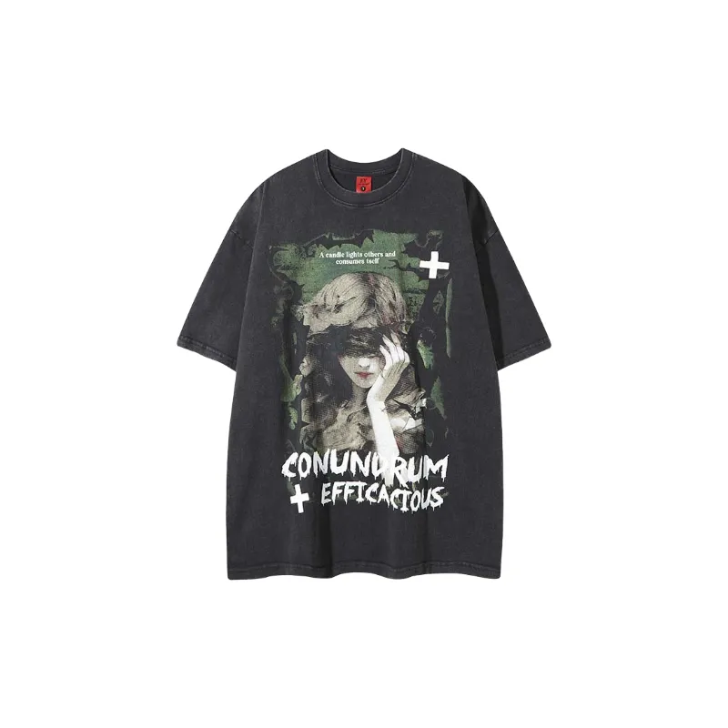 Casual Loose Cotton Blended Fabric T Shirt-2