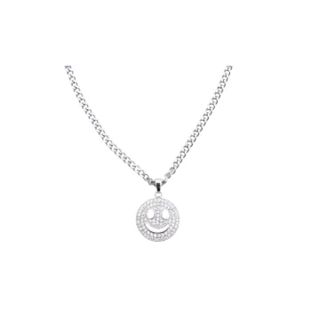 Zircon Smiley Face Necklace