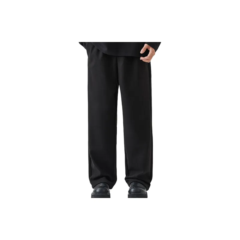 Simple Loose Blended Synthetic Fabrics Casual Pants-0