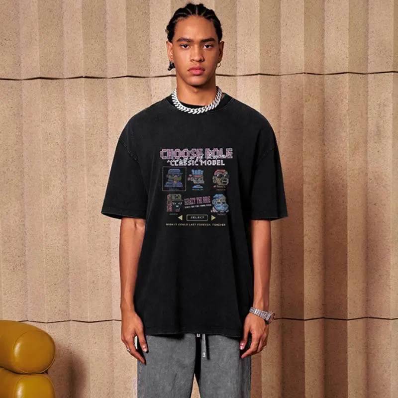 Retro Loose 100% Cotton T Shirt Unisex-6