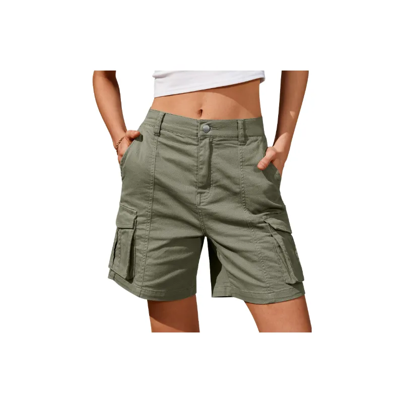 Outdoor Sporty Polyester Cargo Shorts Women-4