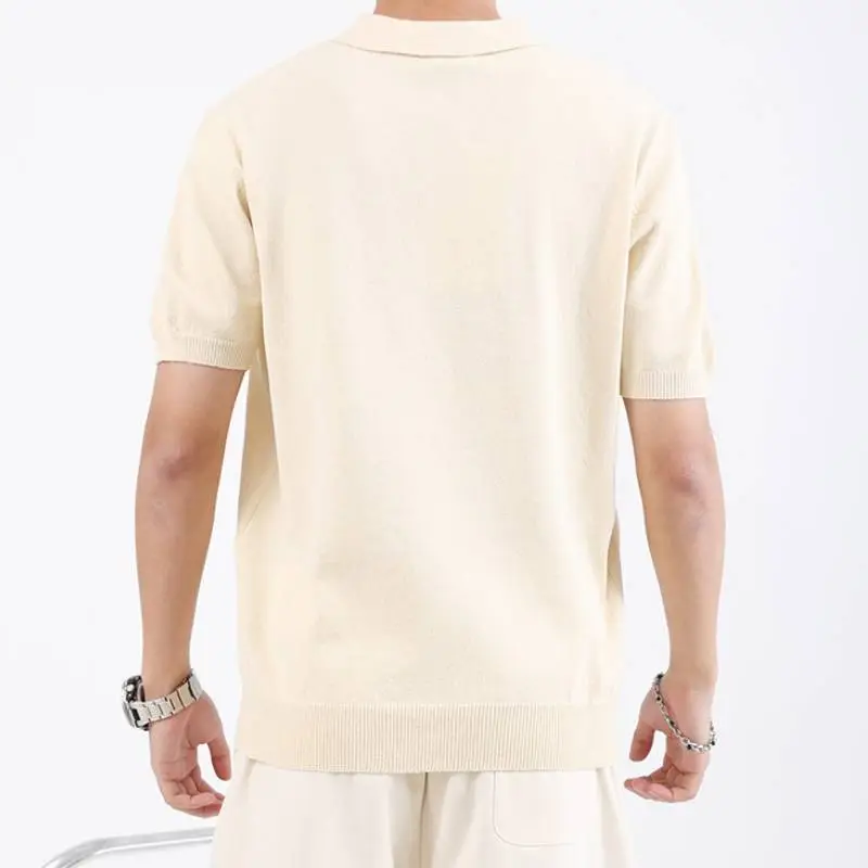 Casual Plain  Ice Silk Polo-11