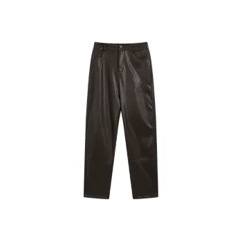 Casual Glamorous Leather Pants