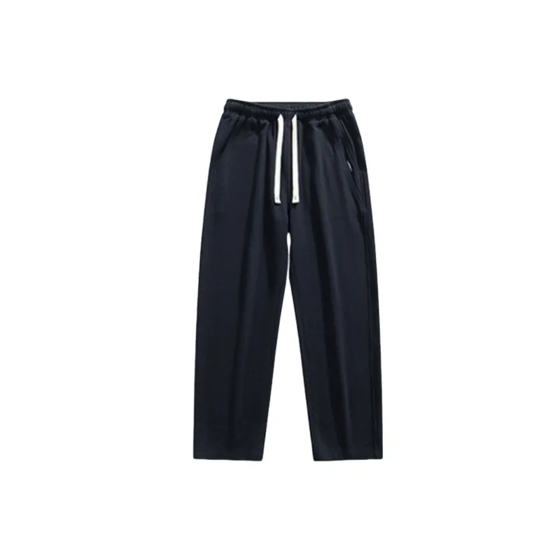 Loose Straight Leg Polyester Casual Pants-3