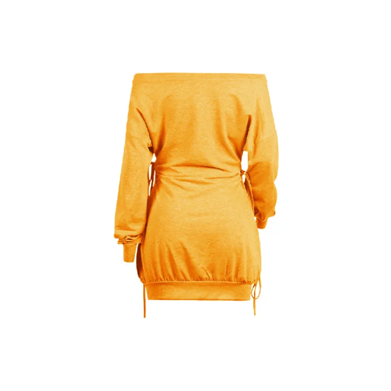 Sexy Plain Polyester Dress Women-4