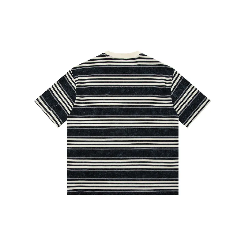 Retro Striped 100% Cotton T Shirt-1