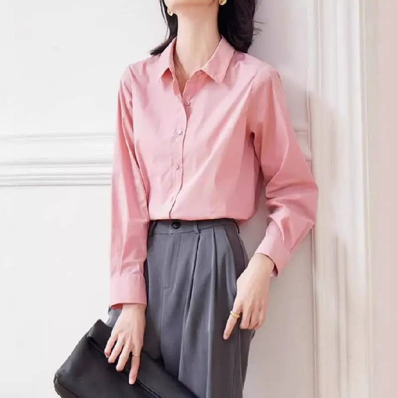 Simple Plain Rayon Shirt Women-3