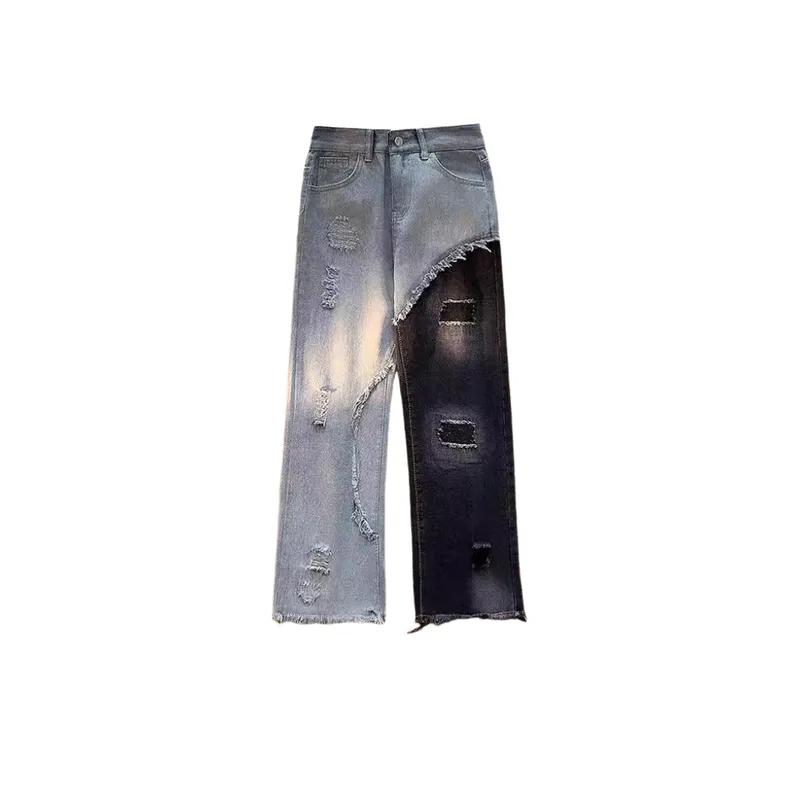 Trendy Color Matching Jeans-0