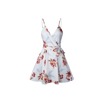Sexy Lace Up Cotton Slip Dress Women