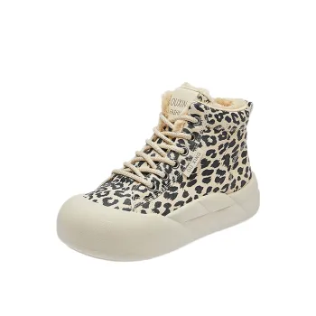 Casual Leopard Print Cotton Shoes