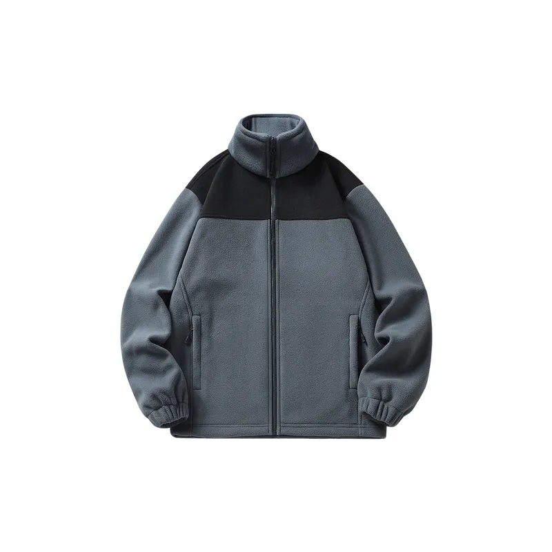 Zipper Loose Polyester Velvet Jacket-2