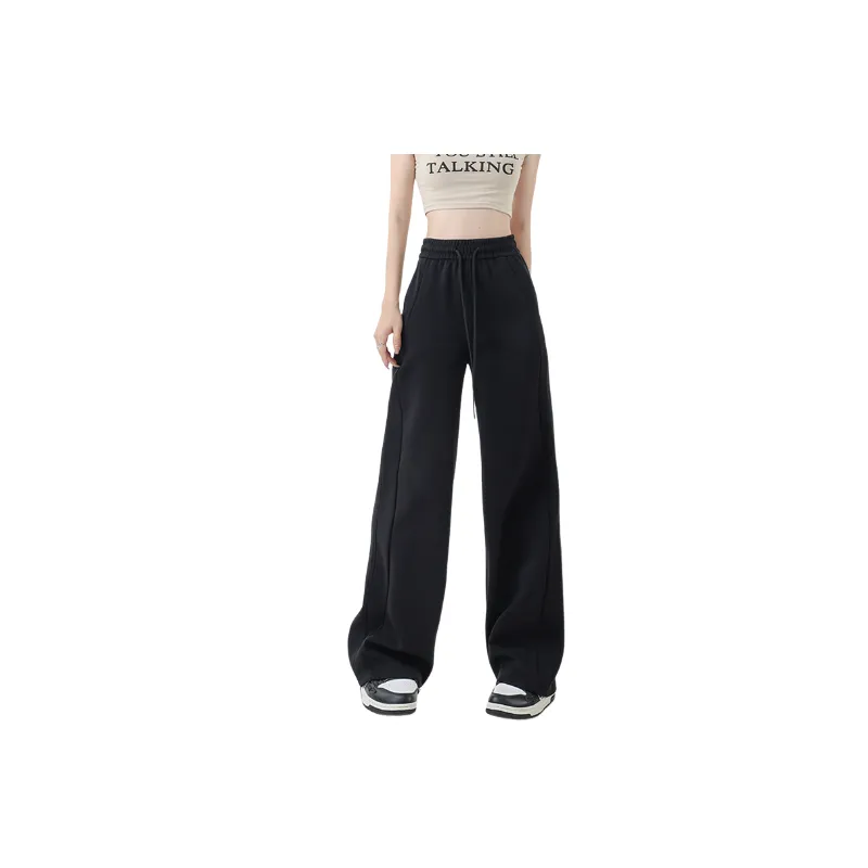 Loose Straight Leg Cotton Casual Pants Women-7