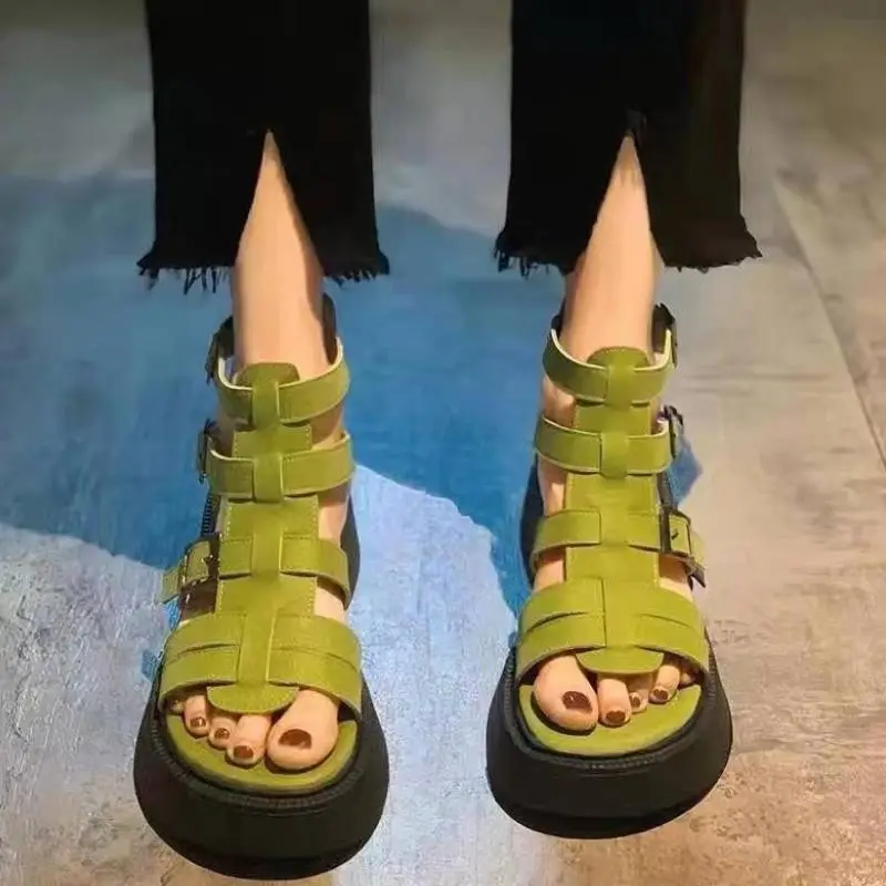 Retro Plain Roman Sandals-6