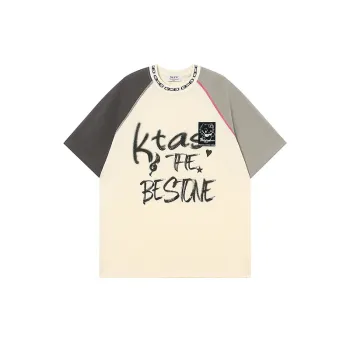 Retro Casual Stitching T Shirt