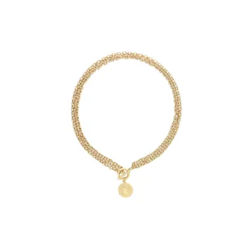 Trendy Gold Coin Portrait Round Necklace