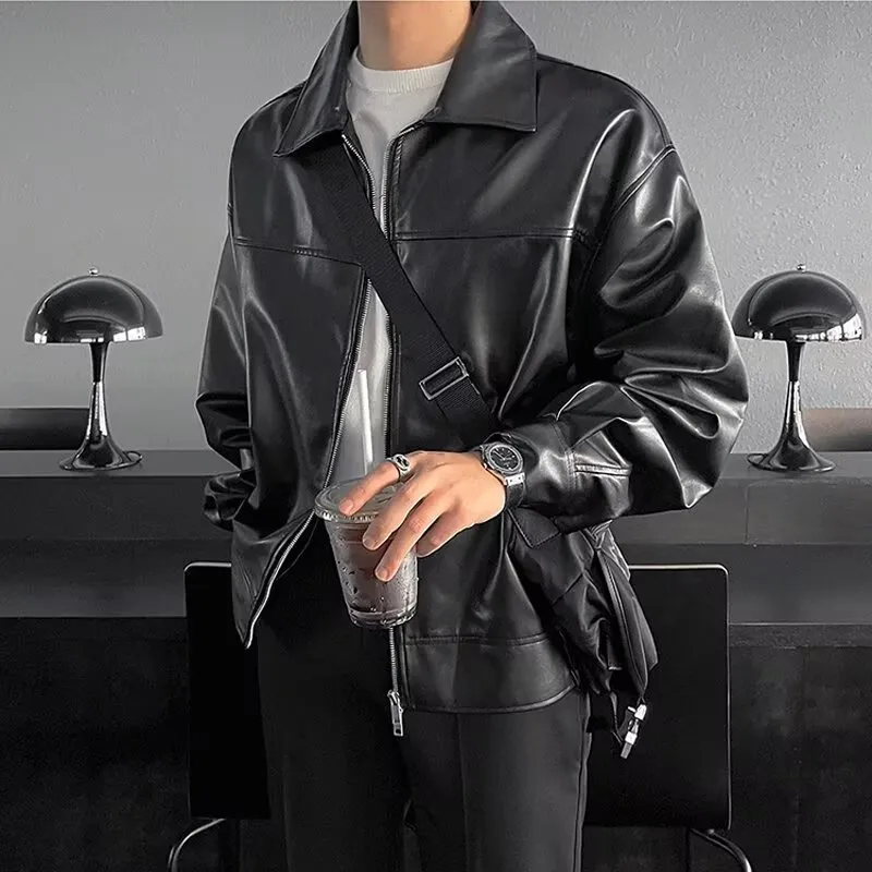 Fashion Casual Artificial Leather Jacket-2
