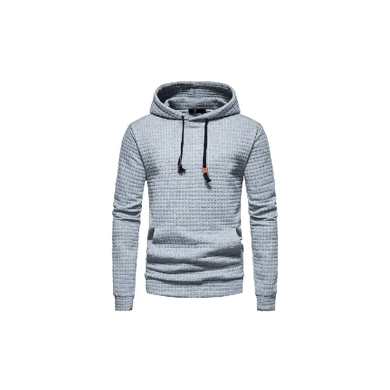 Casual Plaid Cotton Blended Fabric Hoodie-0