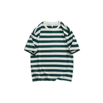Loose Casual Ribbed Cotton Twill Fabric T Shirt