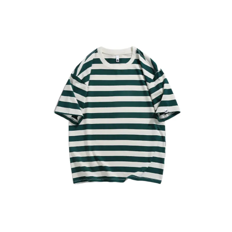 Loose Casual Ribbed Cotton Twill Fabric T Shirt-8